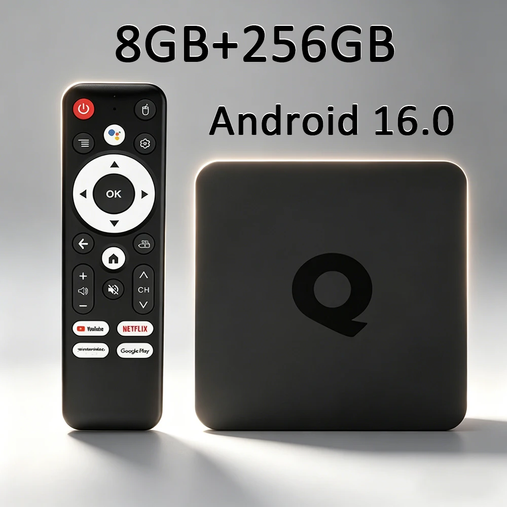 Q1 Smart TV Box Android16 H313 128GB 256GB 5G Dual Wifi BT5.4 4K 8K Video HDR10+ Google Voice Assistant Media Player Set Top Box