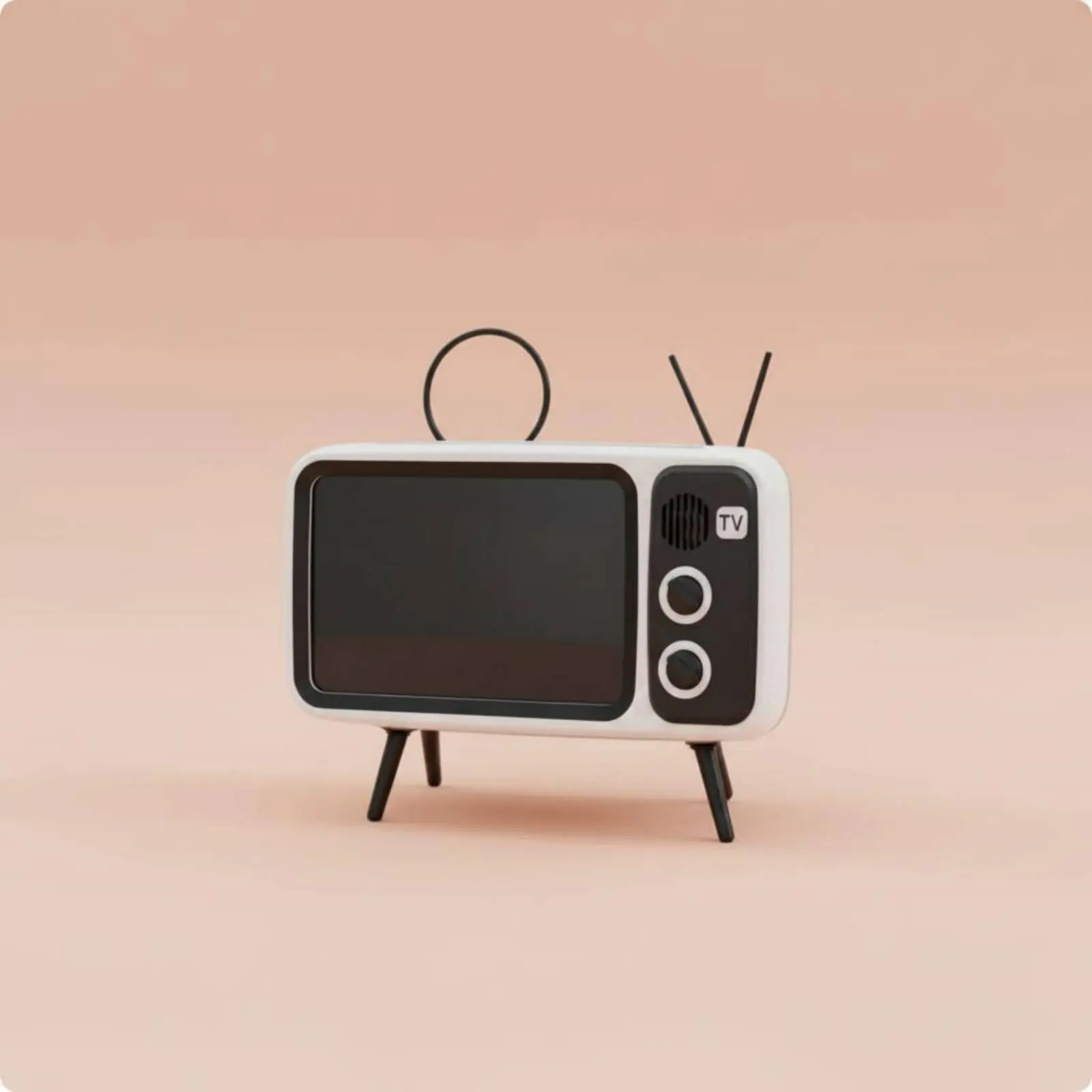 TV Design Bluetooth Speaker Stand Custom Logo Retro TV Phone Stand Desktop Bluetooth Speaker Power Bank Retro Television Holder