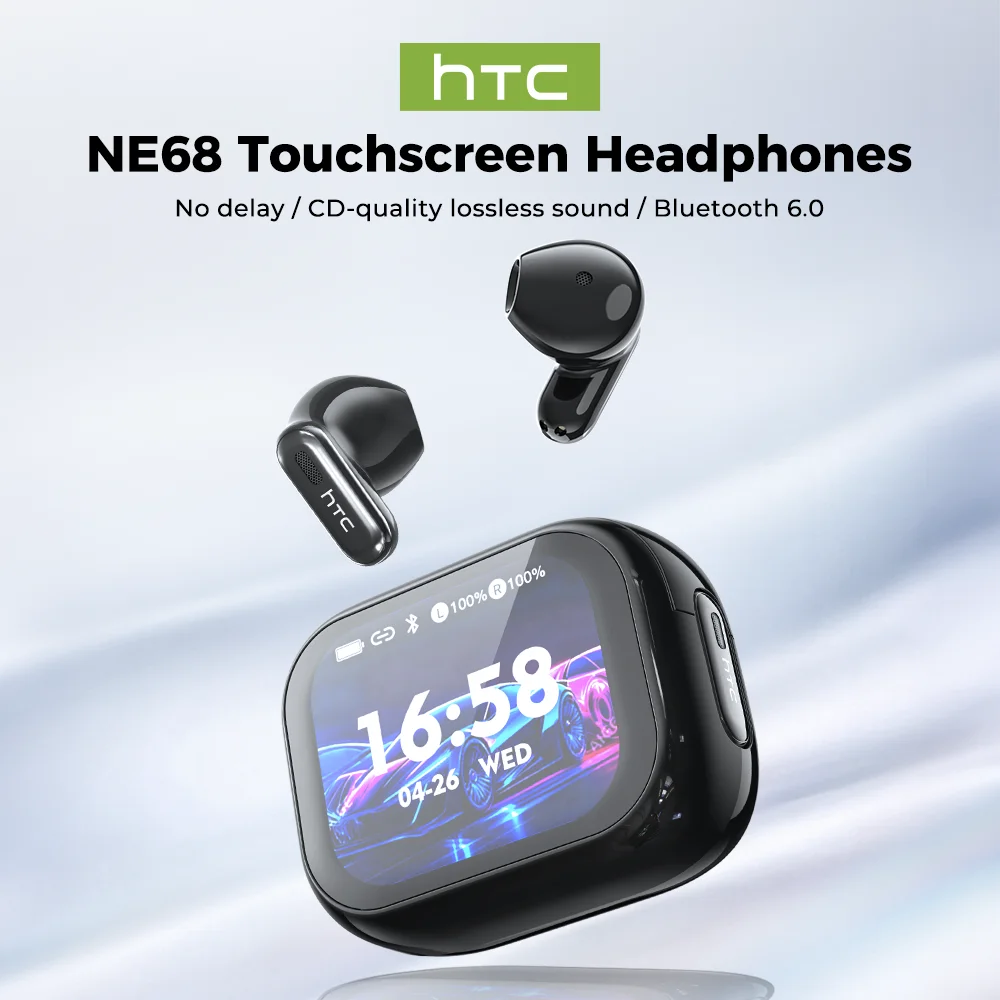 HTC NE68 Wireless Bluetooth Headphones With Microphone AI Translator TWS HiFi Sound Earbud Noise Reduction IOS Android PC