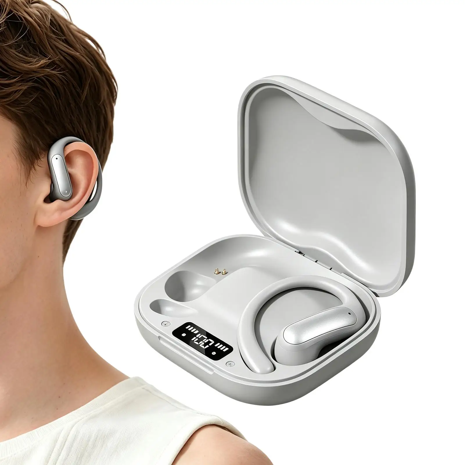 AI Translation Earbuds AI Intelligent Wireless Open Ear Translator Earphones Wireless Meeting Translation Earbuds For School